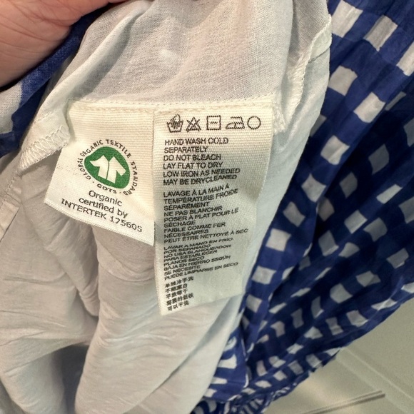 CLEOBELLA Morina Ankle Maxi Dress in Painterly Gingham Blue Medium - Picture 7 of 9